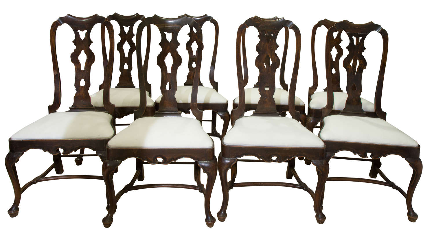 Set of 8 Queen Anne style dining chairs