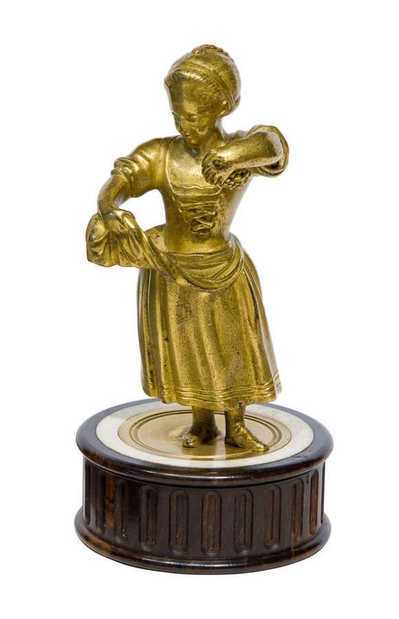 19thCentury Gilt Bronze Figurine of a Girl with Grapes