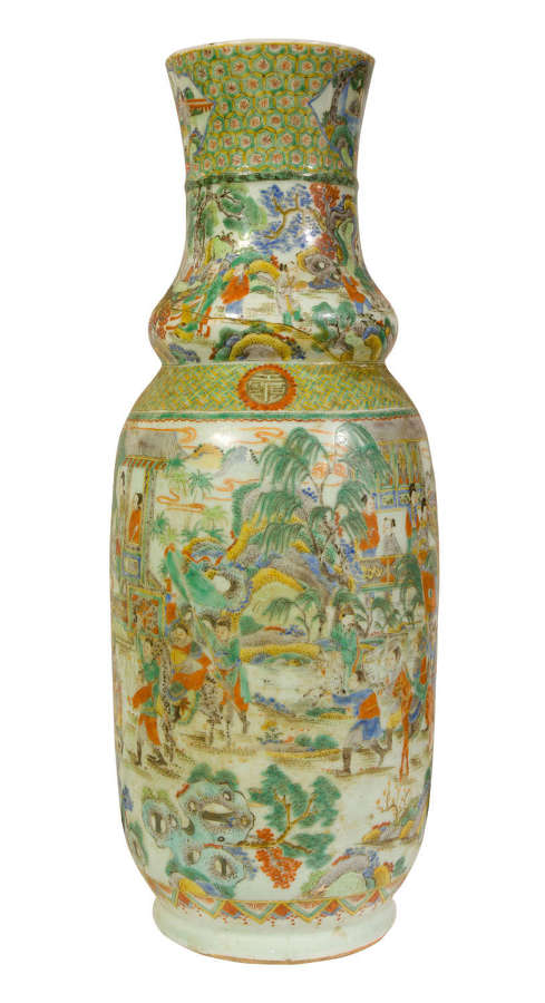 A large 19thc Cantonese vase A/F