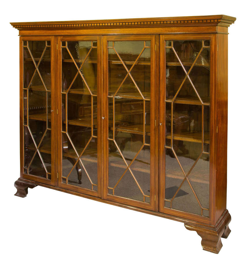 Edwardian mahogany and glazed bookcase