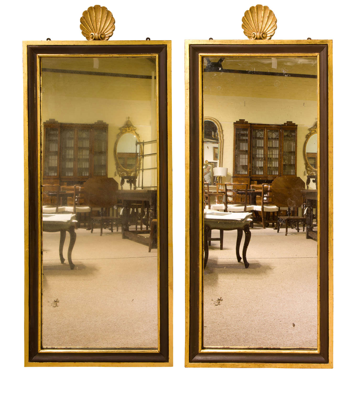 Pair of rectangular pier mirrors