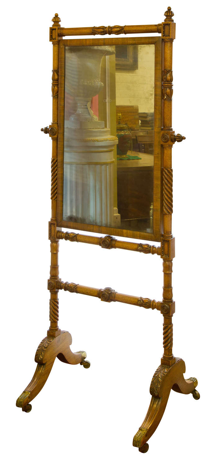 Regency mahogany cheval mirror