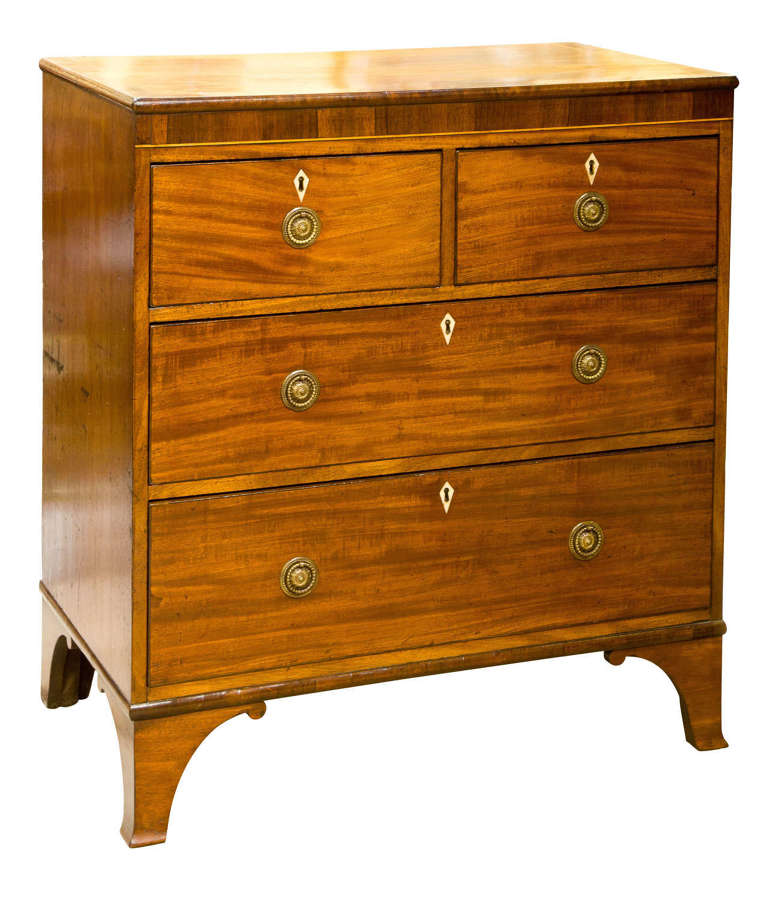Regency mahogany & rosewood crossbanded  chest of drawers