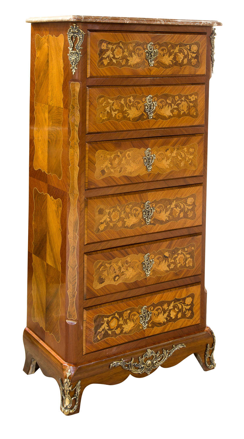 French Louis XV style chest of 6 drawers