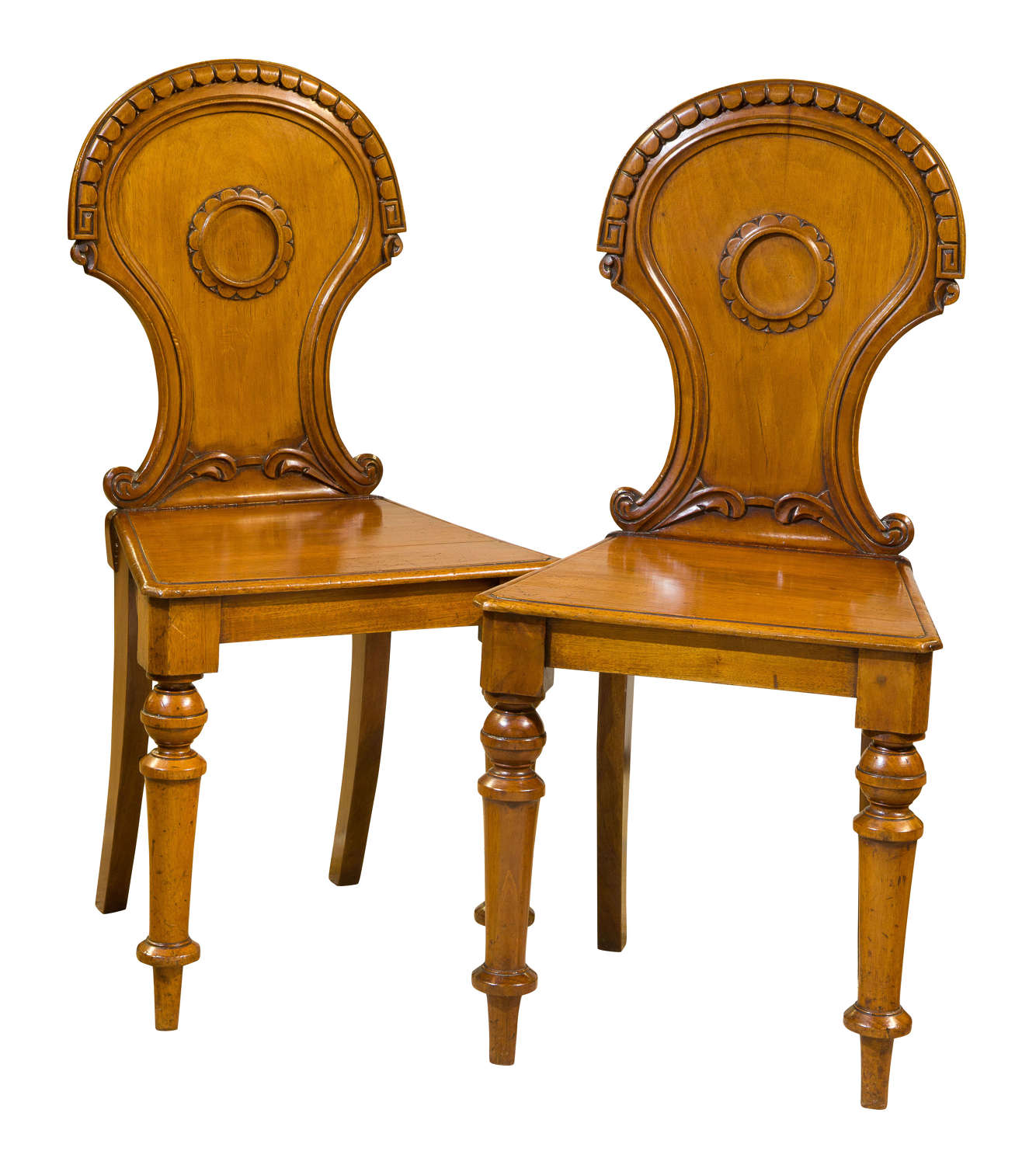 Victorian mahogany hall chairs