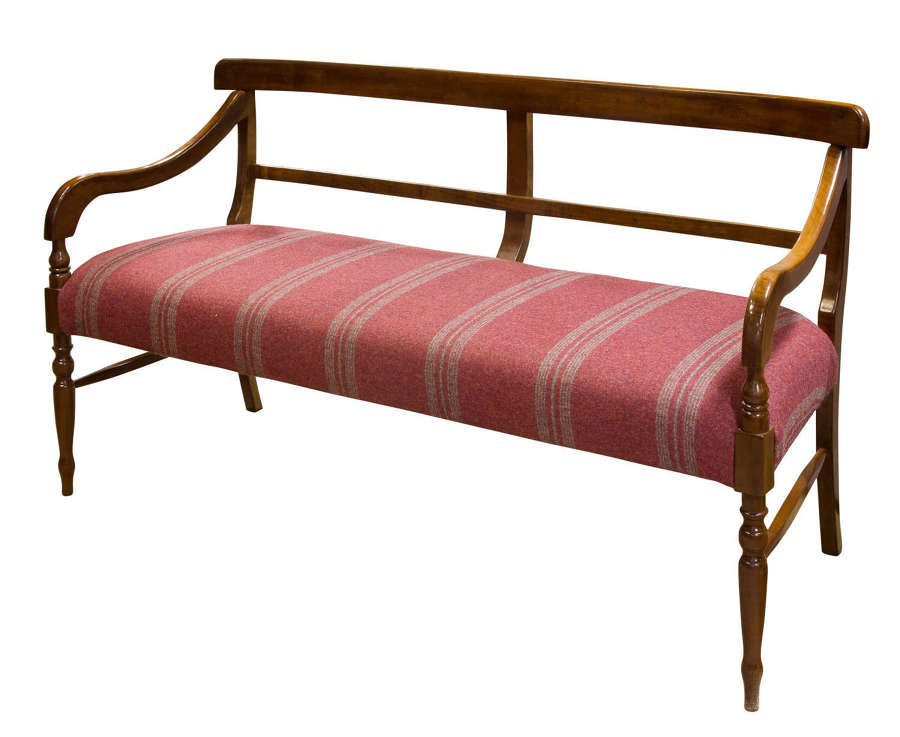 19thc settle with chamfered stretchers