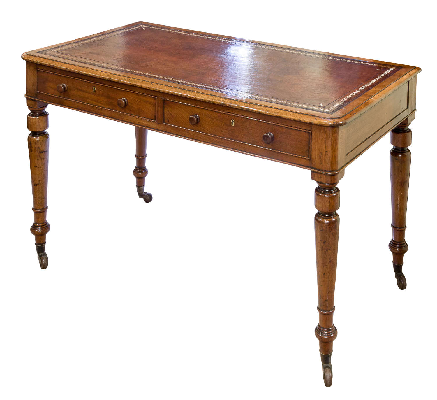 Victorian mahogany 2 drawer writing table