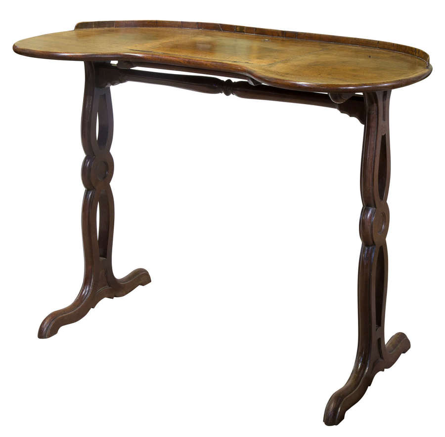 Mid 19thc kidney shaped writing table