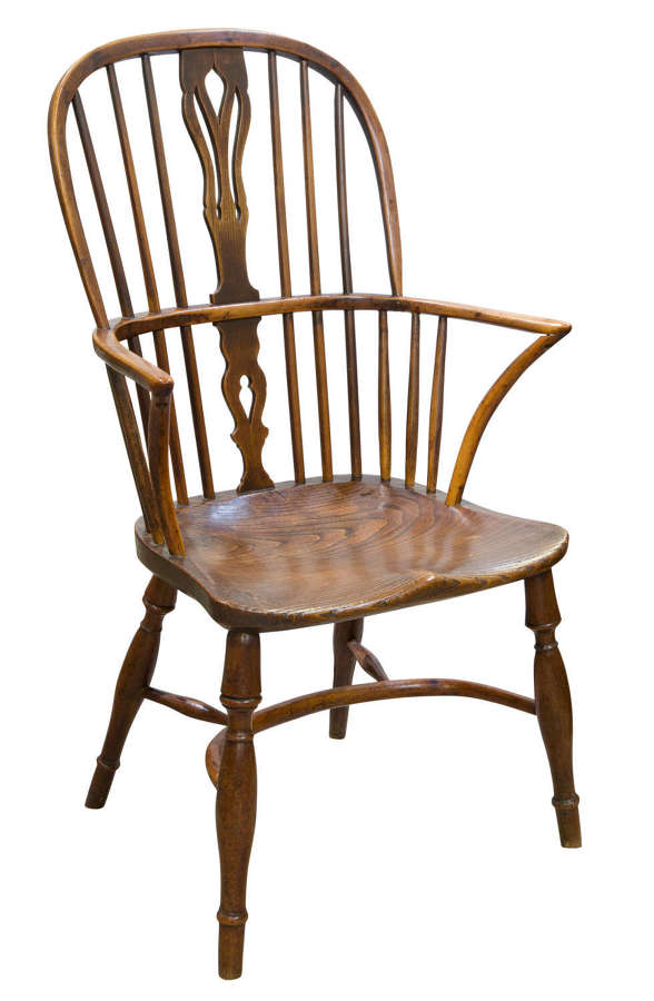 Yew hoop-back windsor chair