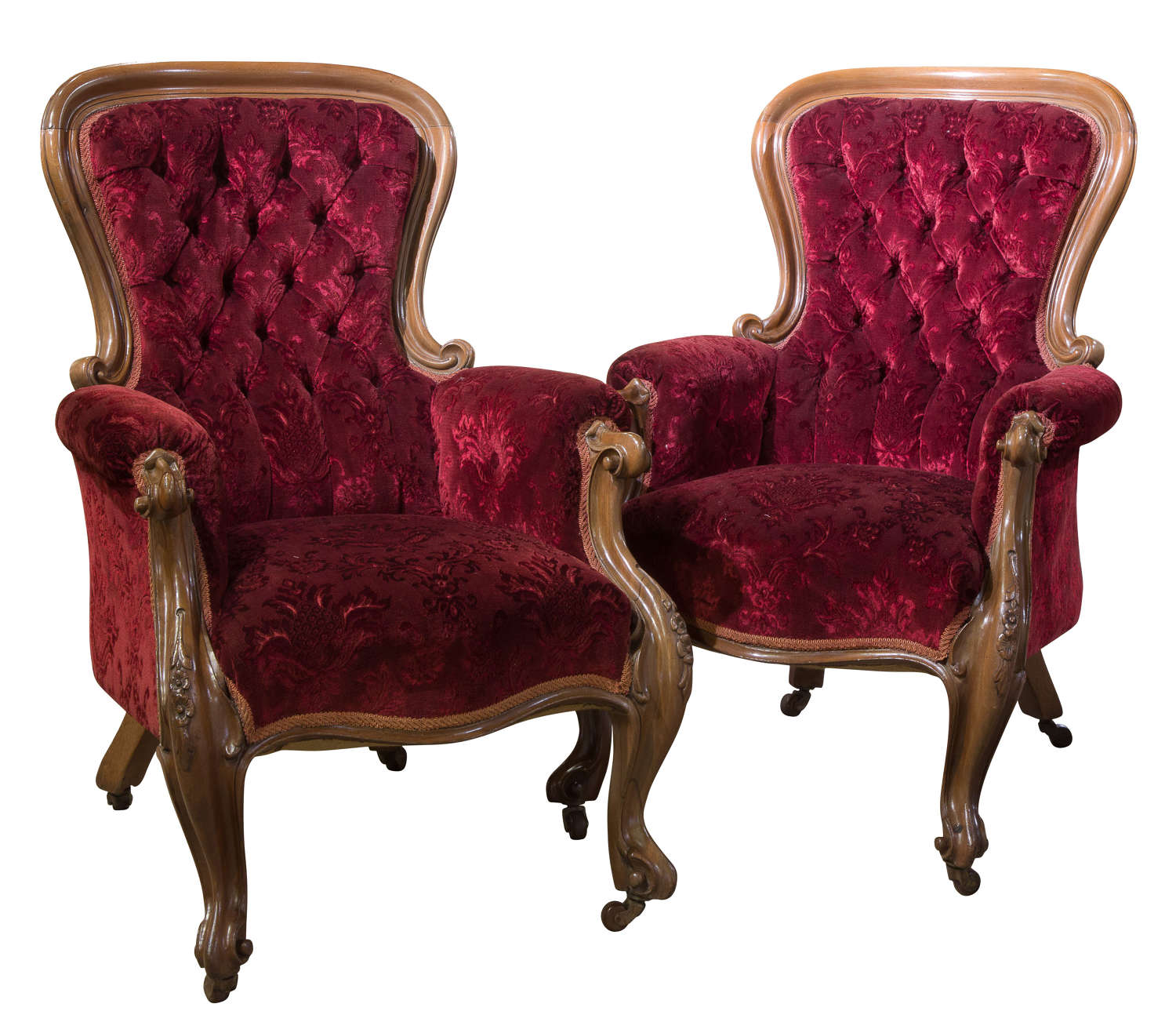 Pair of mahogany framed Victorian chairs