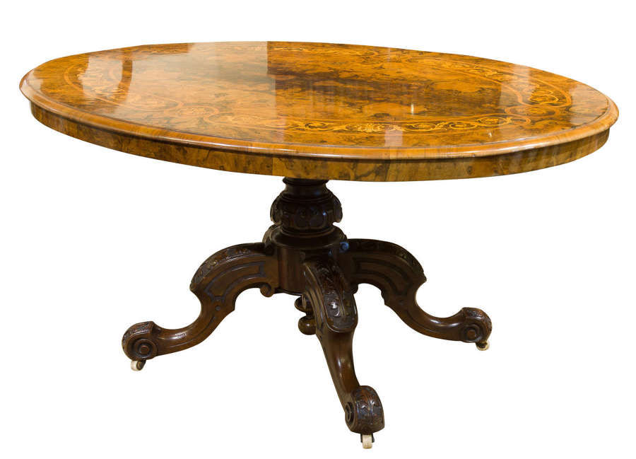 Exceptional Victorian walnut centre table