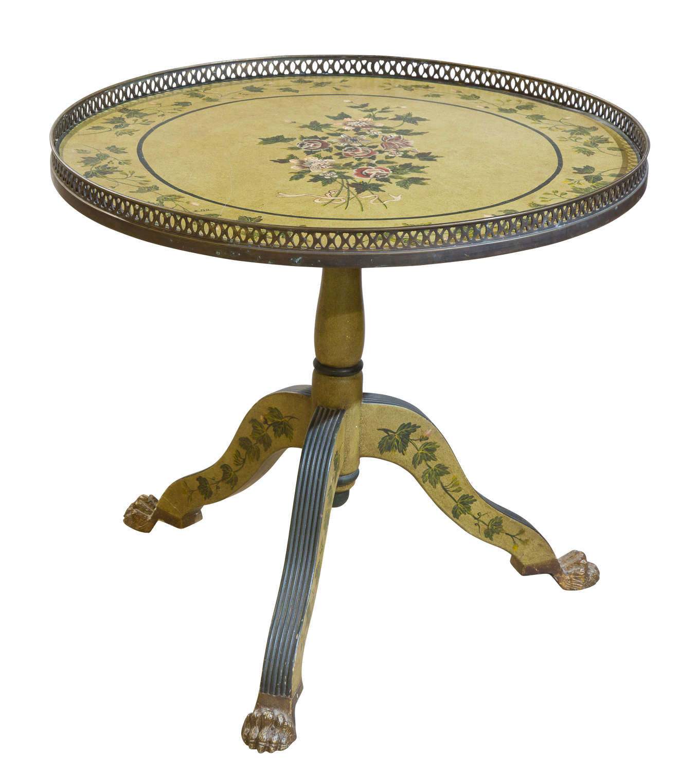 Circular painted topped table