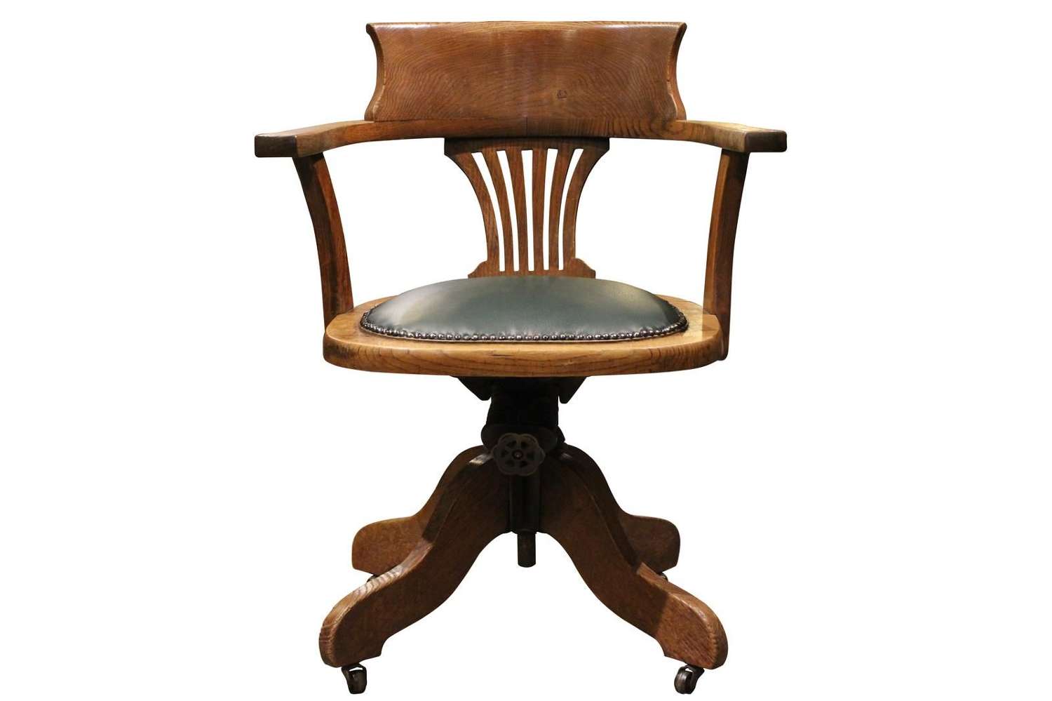 Early 20th Century Oak Swivel Office Chair