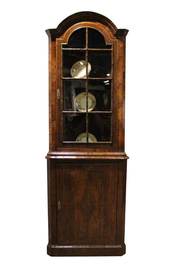 18th Century Walnut Floor Standing Corner Display Cabinet