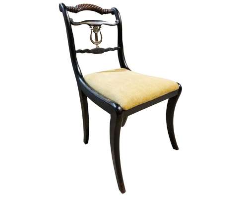 Set of 6 Regency Rope-back Ebonised Dining Chairs circa 1820
