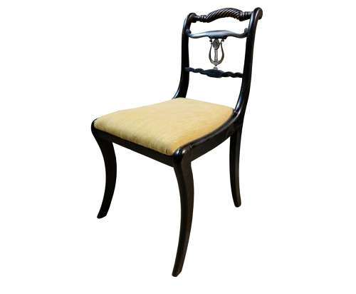Set of 6 Regency Rope-back Ebonised Dining Chairs circa 1820