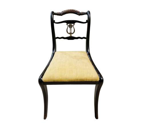 Set of 6 Regency Rope-back Ebonised Dining Chairs circa 1820