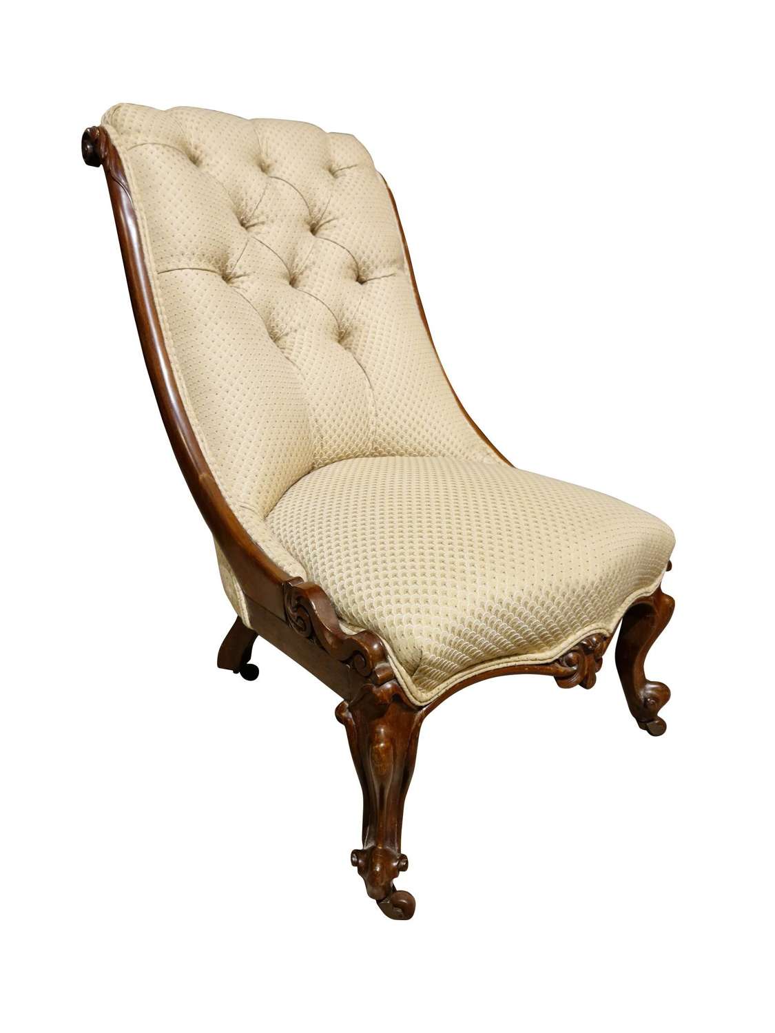 Pretty Victorian Mahogany Slipper Chair