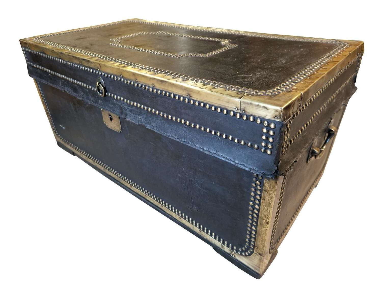 Leather Covered Camphor Wood Campaign Chest