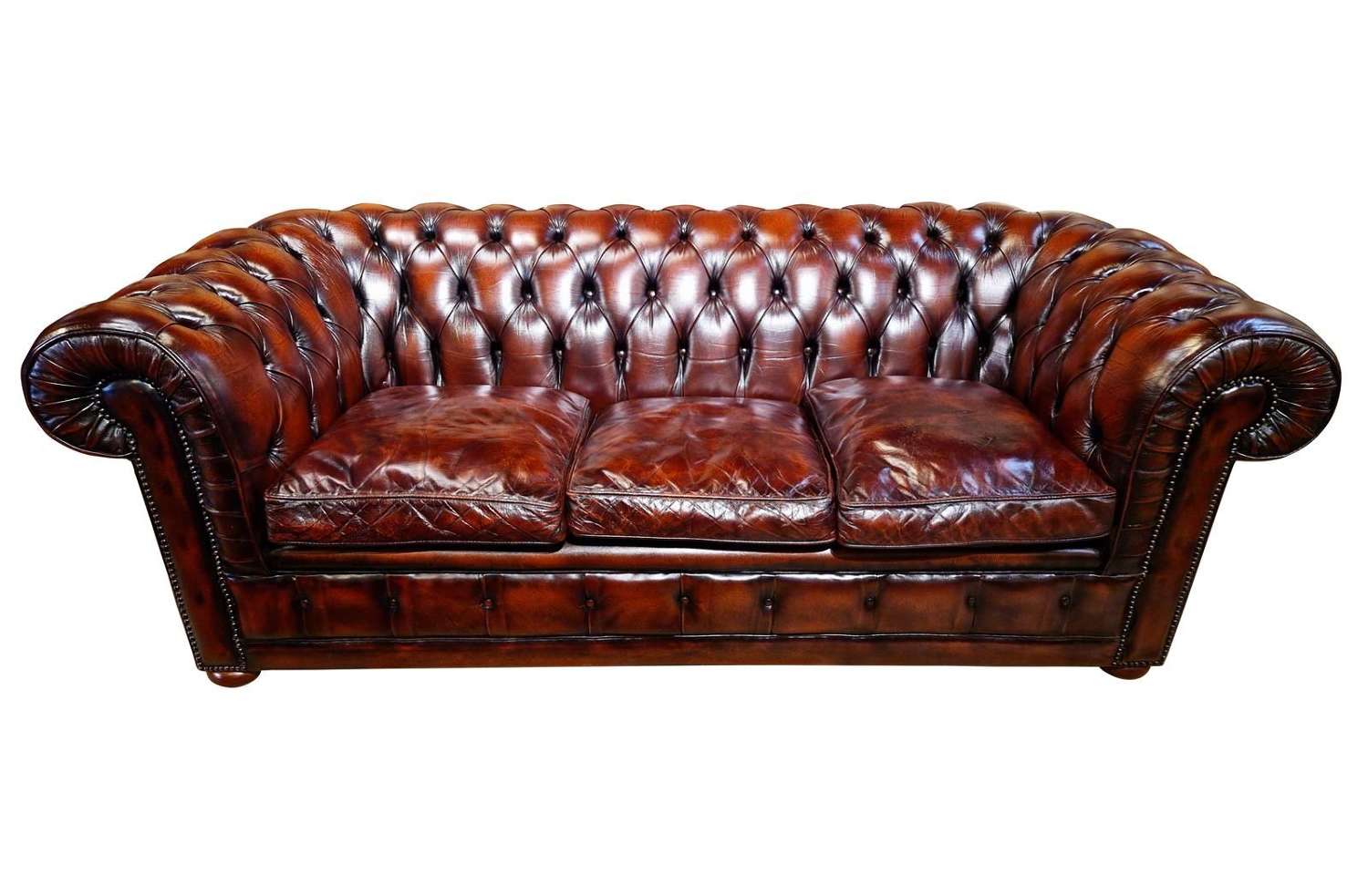 Chestnut Brown Leather Chesterfield