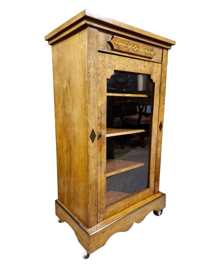 Victorian Inlaid Walnut Burr Walnut Music Cabinet