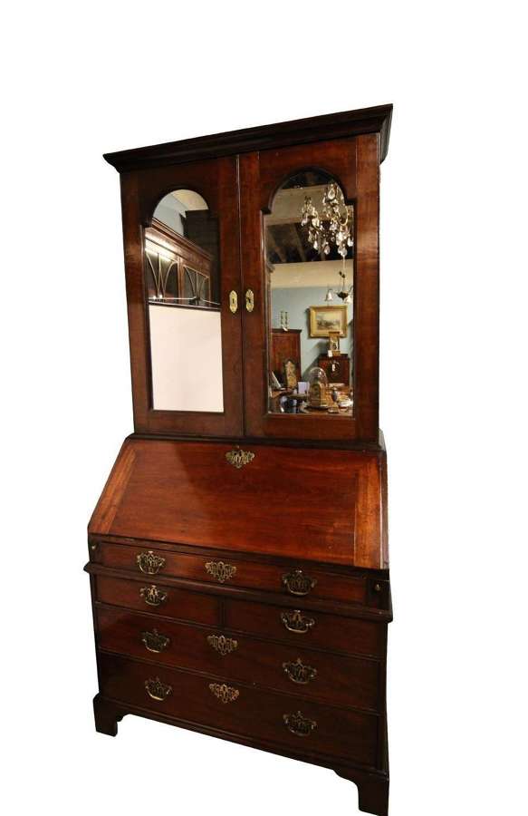 George II Red Walnut Bureau Cabinet/Bookcase