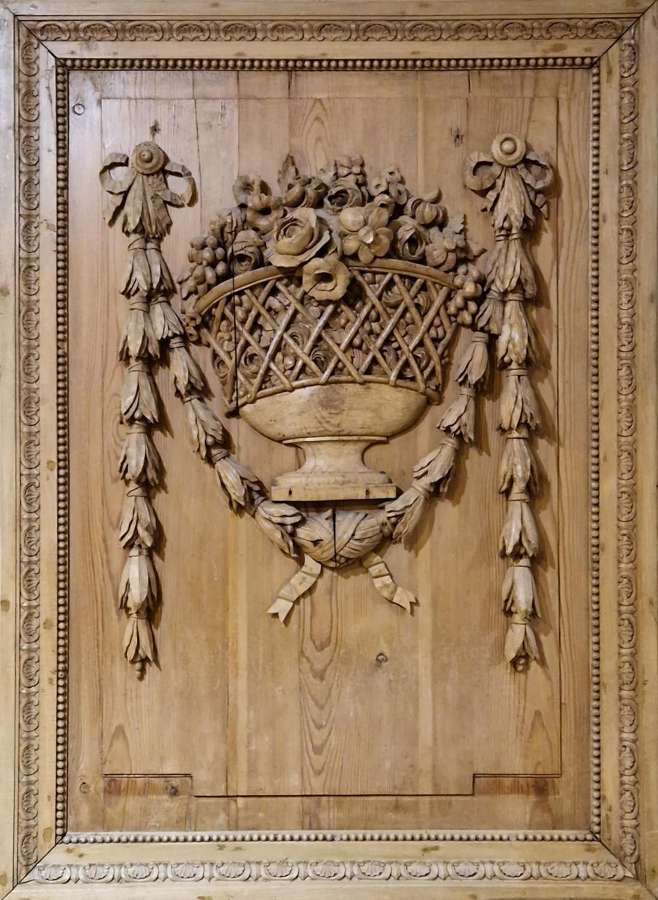 Beautiful Continental Carved Pine Wall Panel
