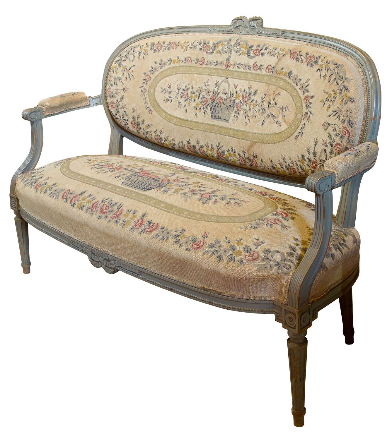 French Painted Louis XVI Style Sofa