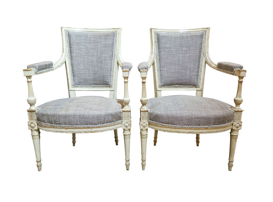 Pair of 19thc Directoire Style Armchairs