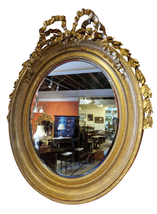French Louis XV Style Giltwood & Gesso Mirror
