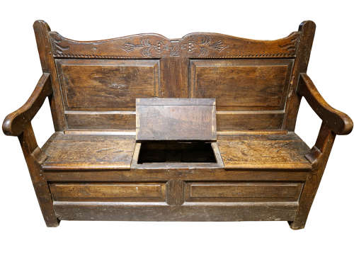 18th Century Oak Box-Seated Settle – French, Circa 1780