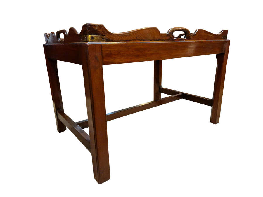 An 18th Style Mahogany Gallery Tray on Stand