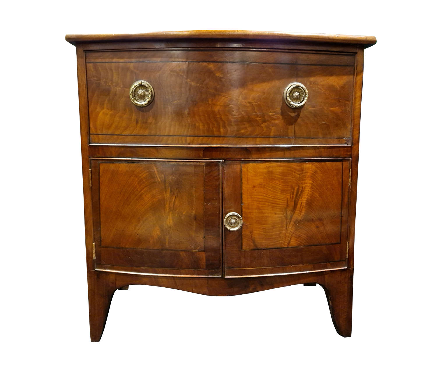 Mahogany Bowfront Bedside Cabinet c1820