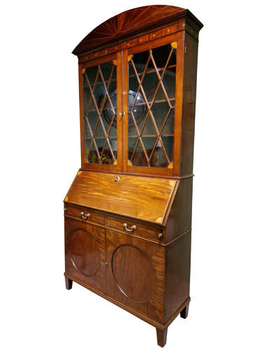 Georgian Mahogany Secretaire Bookcase