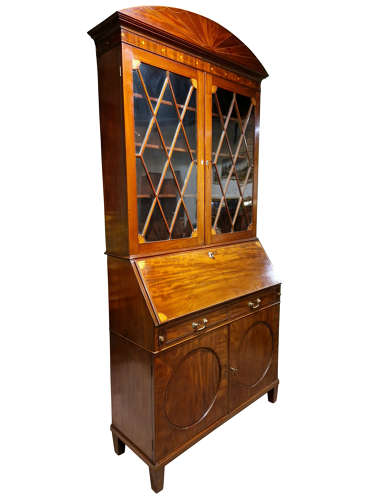 Georgian Mahogany Secretaire Bookcase