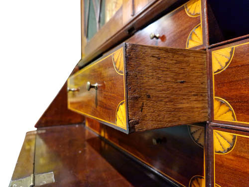 Georgian Mahogany Secretaire Bookcase
