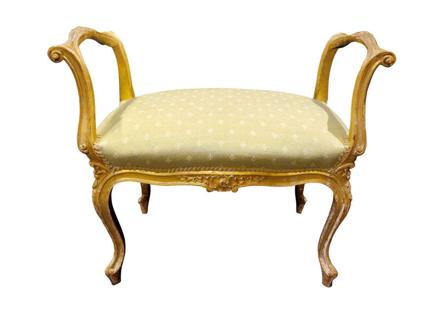 19thc French Louis XVI Carved Giltwood Stool