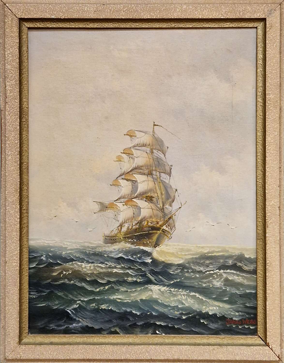 Oil on Canvas of a Clipper
