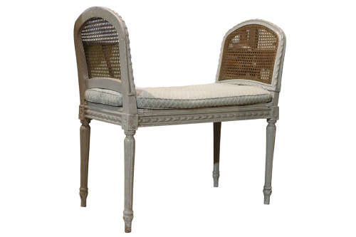 Continental Painted Caned Stool