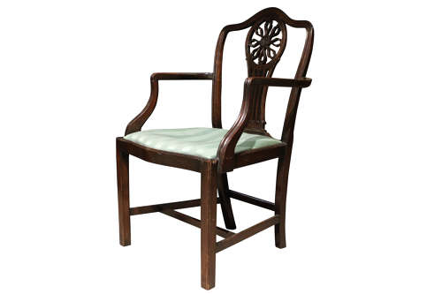 19th century mahogany Hepplewhite style carver/desk chair