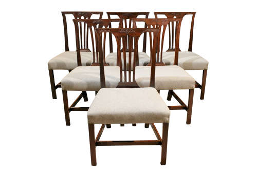 Set of six  Georgian dining chairs