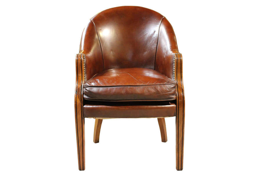 Mahogany & Leather Tub Chair