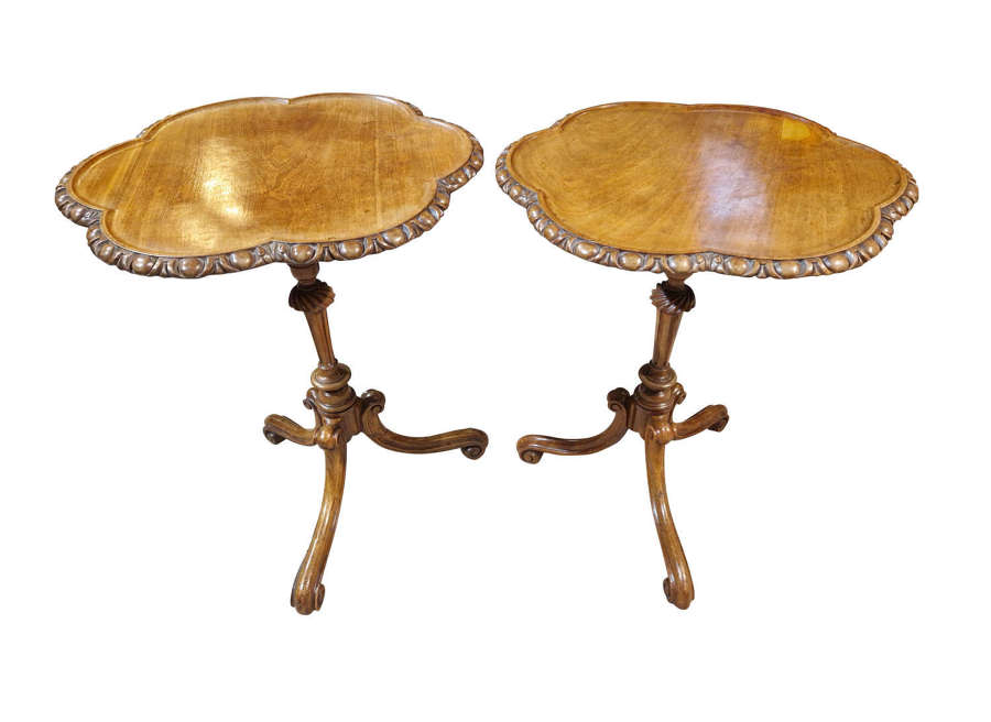 A Pair of Victorian Walnut Occasional Tables
