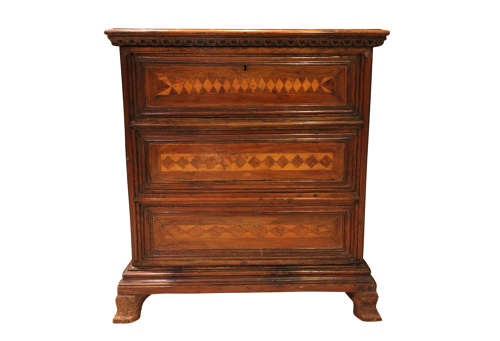 Dutch Parquetry Inlaid Walnut Side Cabinet