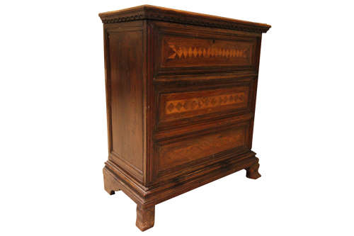 Dutch Parquetry Inlaid Walnut Side Cabinet