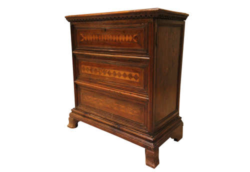 Dutch Parquetry Inlaid Walnut Side Cabinet