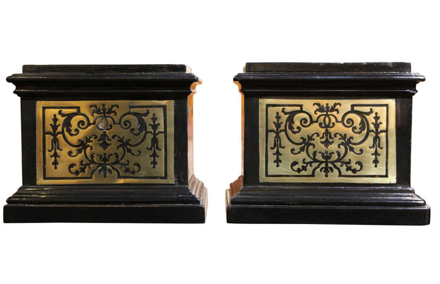 Pair of 19thc Ebonised Stands