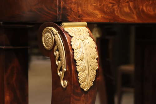19th Century French Console Table with Carrara Marble Top and Gilded Bronze Mounts