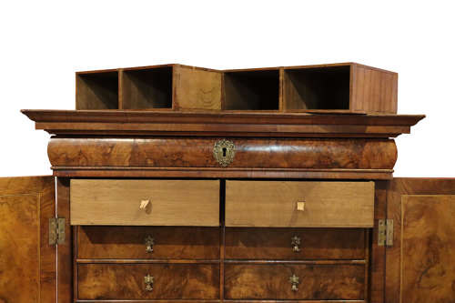William and Mary period Burr Walnut Cabinet on Stand