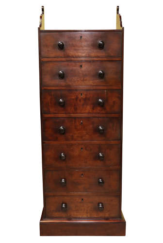 19thc Bank of 7 Drawers